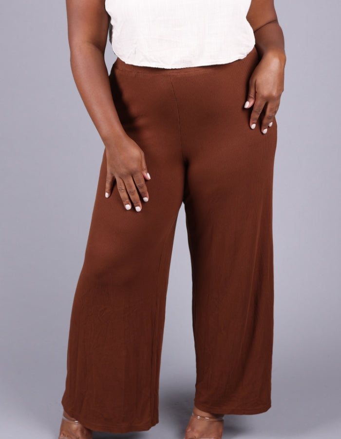 brown wide leg pants