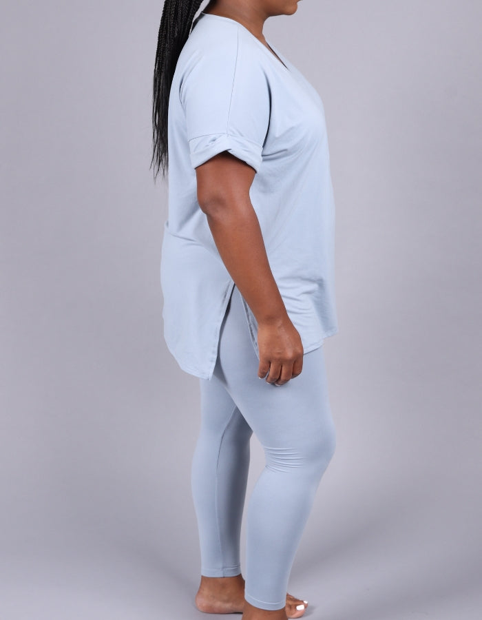 short sleeve blouse leggings set